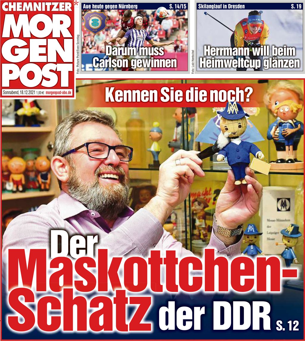 Chemnitzer Morgenpost - Titelbild 18.12.2021 - DDR Werbefiguren Welt