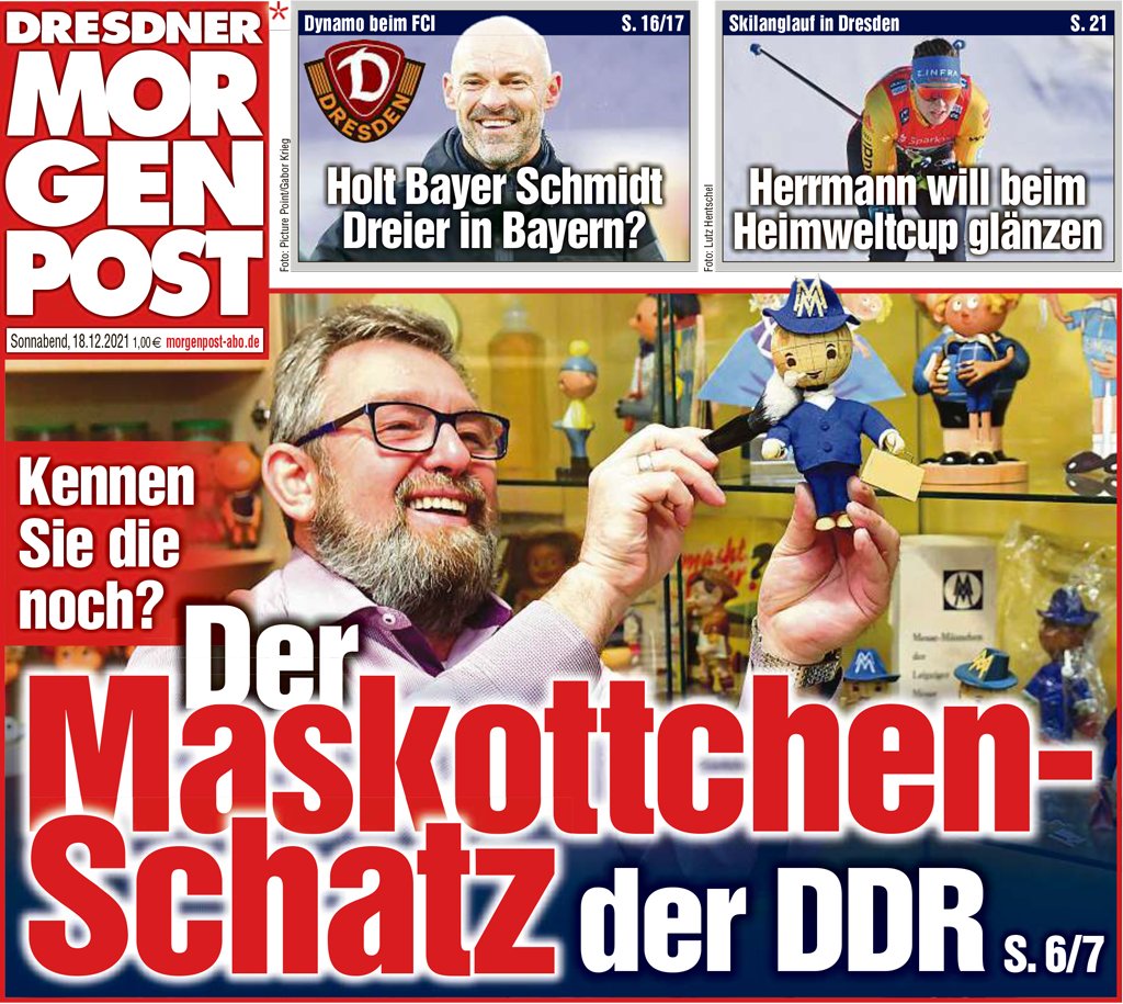 Dresdner Morgenpost - Titelbild 18.12.2021 - DDR Werbefiguren Welt